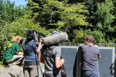 Kamerateam von Elefant, Tiiger & Co. beim Dreh im Tierpark Chemnitz