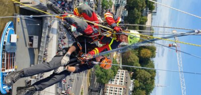 Die Höhenretter der Chemnitzer Feuerwehr bei den Deutschen Meisterschaften in Hamburg