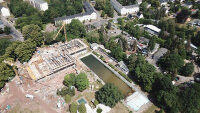 Baufortschritt Juni 2022 - Dachträger wurden eingehoben