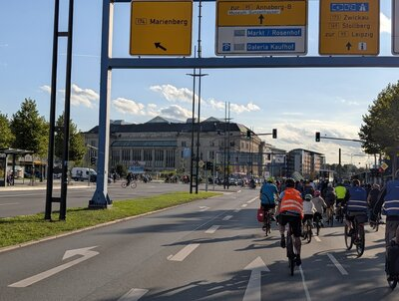 Kurz nach dem Start auf dem Weg Richtung Zschopauer Straße.