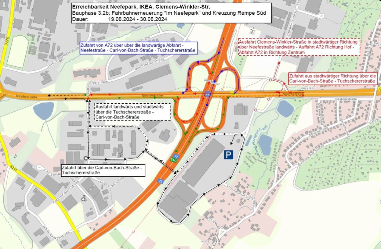 Fahrbahnerneuerung "Im Neefepark" und Kreuzung Rampe Süd