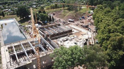 Baufortschritt Juni 2022 - Dachträger wurden eingehoben