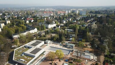 Luftaufnahme Außenbereich Freibad  - April 2025
