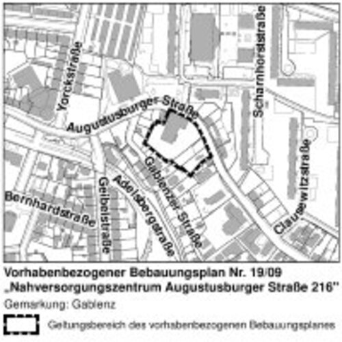 Veřejné vystavení plánu rozvoje "Místní zásobovací centrum Augustusburger Straße 216": Vaše připomínky vítány!