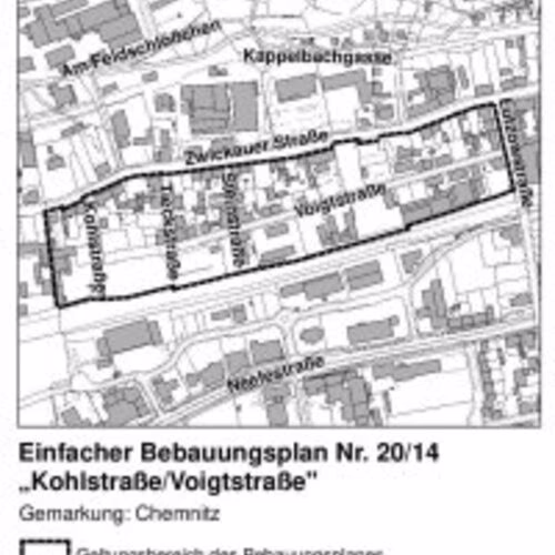Fr&uuml;hzeitige Beteiligung der &Ouml;ffentlichkeit zum einfachen Bebauungsplan Nr. 20/14 &bdquo;Kohlstra&szlig;e / Voigtstra&szlig;e&ldquo;. Ihre Stellungnahme erw&uuml;nscht!