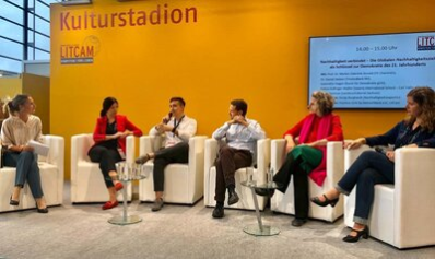 Auf dem Podium der Frankfurter Buchmesse 2019.
