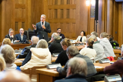 Mayor Ralph Burghart provided information on the topics of personnel, finance and education