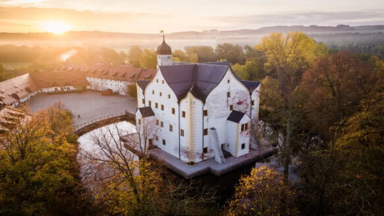 Wasserschlo&szlig; Klaffenbach von oben