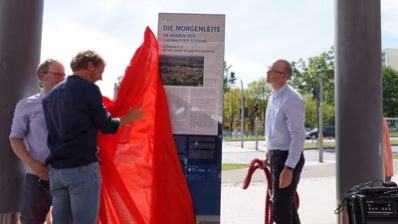 Enthüllung der Informationsstele Morgenleite