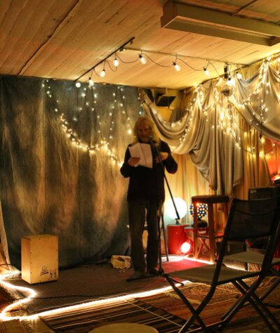 Improabend "Open Circle" mit Lyrik von Hans Brinkmann und Musik von Maria Mattila (Gitarre)