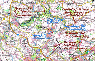Karte der umgesetzten Projekte des Projektes "Auf den Weg gebracht"