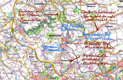 Karte der umgesetzten Projekte des Projektes "Auf den Weg gebracht"