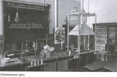 Ehemaliges Reformrealgymnasium - Chemieraum um 1910
