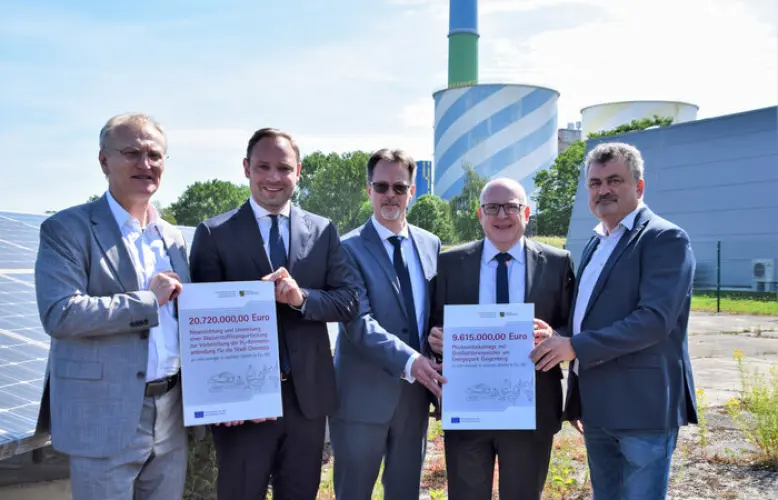 Chemnitz baut an der Energieversorgung von morgen: &Uuml;ber 30 Millionen Euro EU-F&ouml;rderung f&uuml;r Wasserstoffanbindung und Energiespeicher