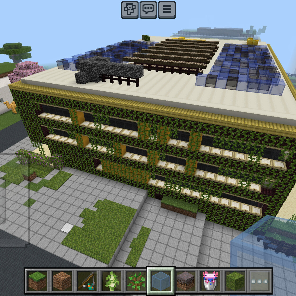 Ansicht der Grundschule Südlicher Sonnenberg im Spiel Minecraft
