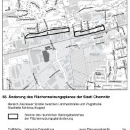 Včasná účast veřejnosti v 56. změně územního plánu města Chemnitz