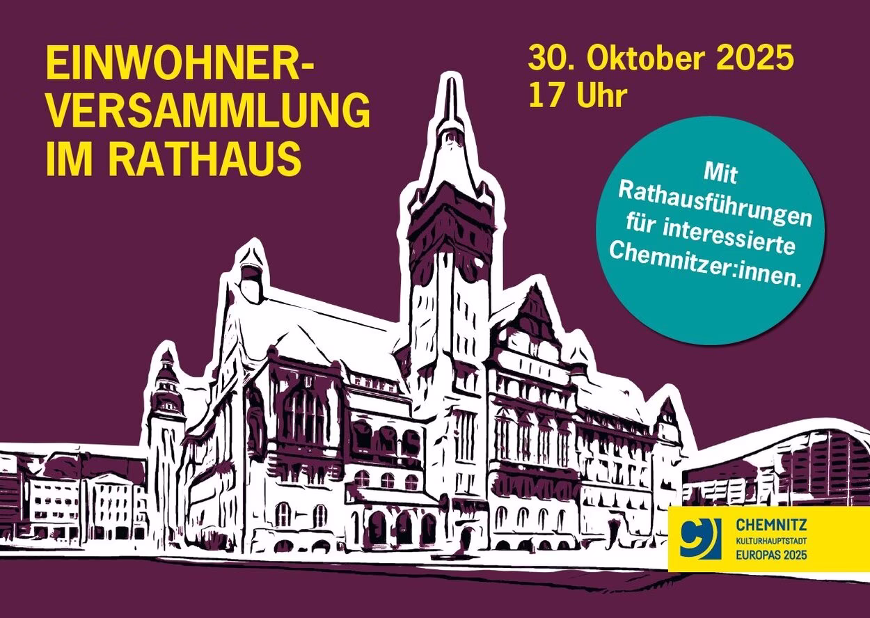 Grafik zur Einwohnerversammlung am 30. Oktober um 17 Uhr für das gesamte Stadtgebiet.