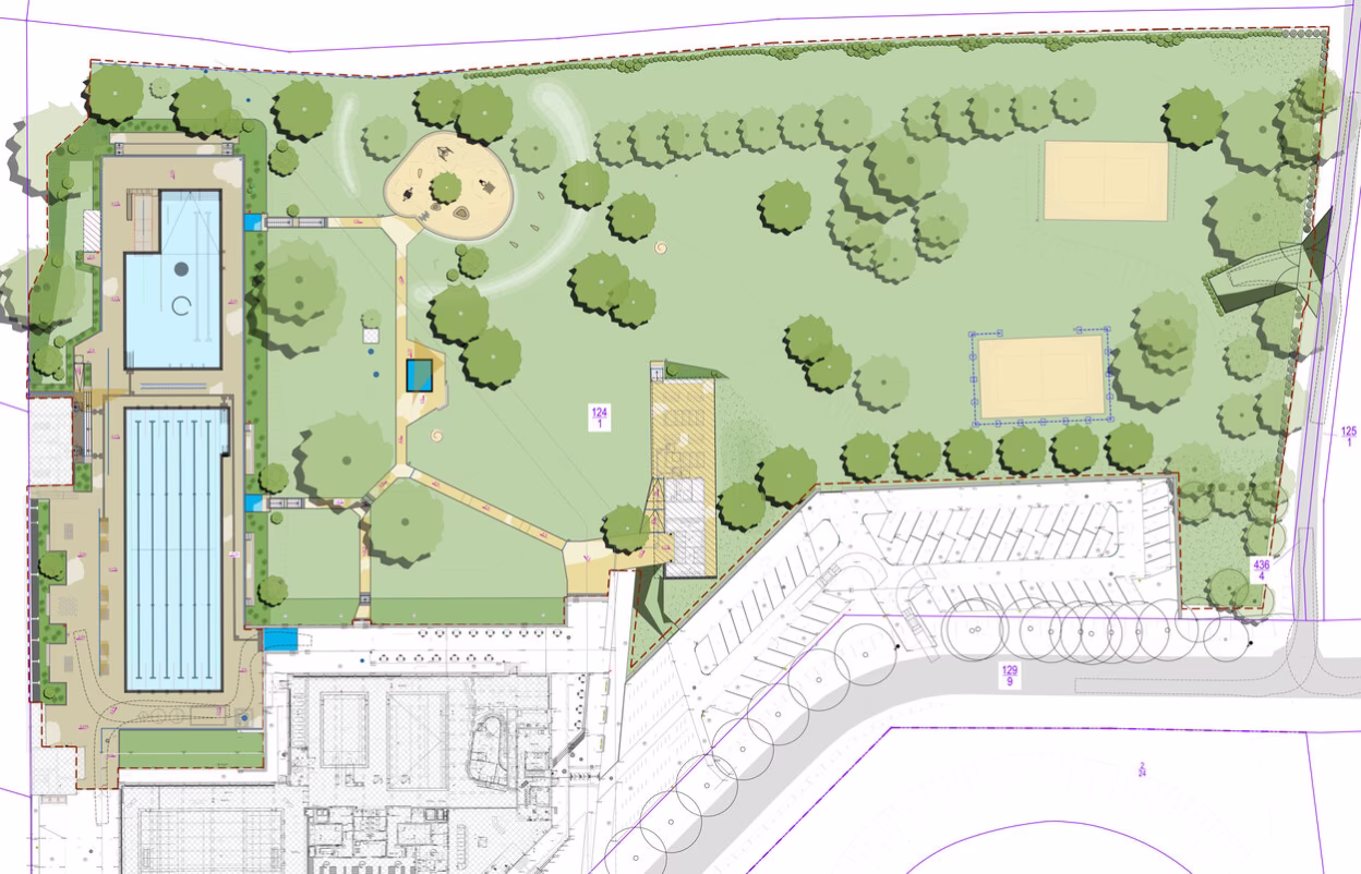 Lageplan des in Umbau befindlichen Freibades Bernsdorf