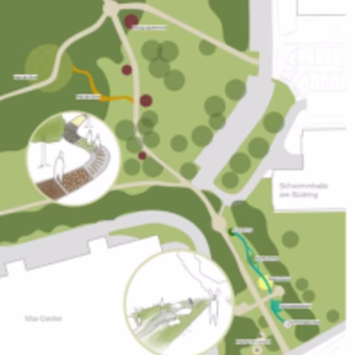 Umgestaltung Park Morgenleite: B&uuml;rgerplattform Chemnitz S&uuml;d, Gr&uuml;nfl&auml;chenamt und ausf&uuml;hrende Landschaftsarchitekten informieren zu Planungen und weiterem Vorgehen