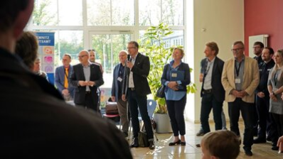 Oberbürgermeister Sven Schulze und alle Bürgermeister:innen begrüßten die anwesenden Bürger:innen der Stadtgebiete Nord und Nordost