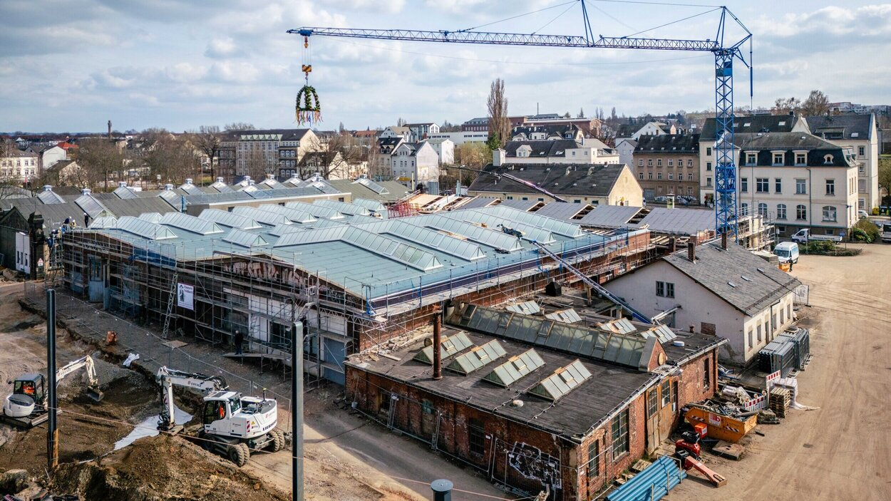 Der Garagencampus zum Richtfest am 20. März 2024.