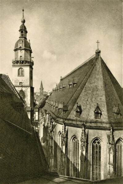 Jakobikirche und Hoher Turm, um 1920