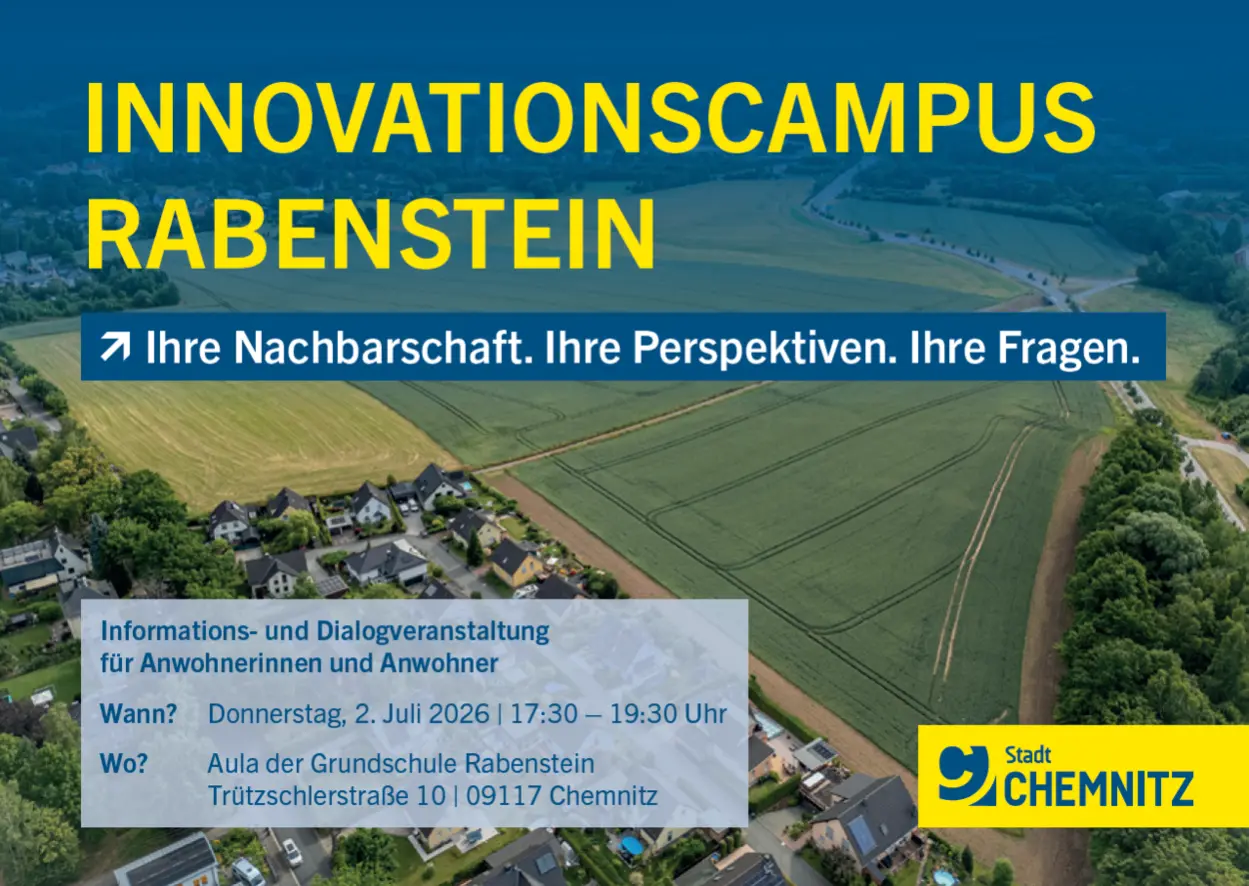 Einladungskarte zur ersten Informationsveranstaltung zum Innovationscampus Rabenstein