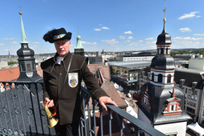 Stefan Weber auf dem Turm des Alten Rathauses
