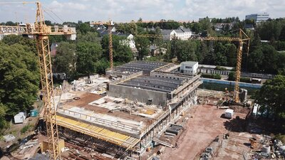 Baufortschritt Juni 2022 - Dachträger wurden eingehoben