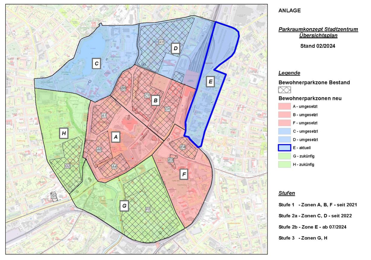 Parkraumkonzept Stadtzentrum - Übersicht