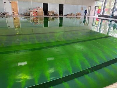 Kontrolle der Beckenwasserdurchströmung mit dem Färbeversuch