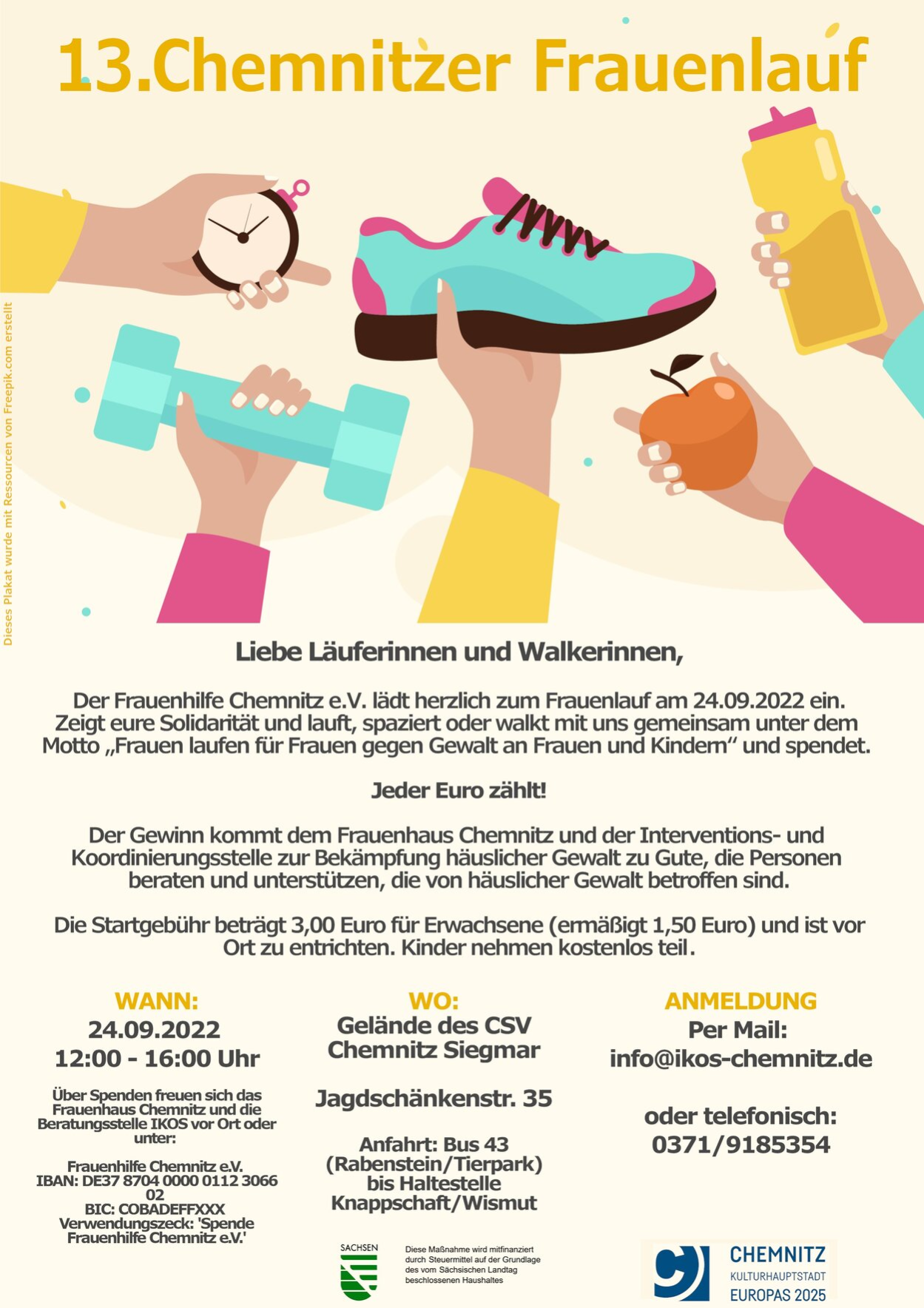 Titel des Flyers zum Frauenlauf