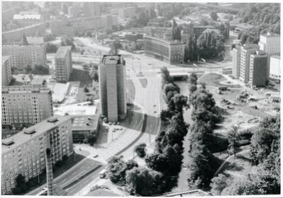Luftaufnahme Theaterstraße Blick auf Deutsche Bank 1987