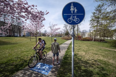 Die Markierungen sind auf der Modellroute gut sichtbar aufgebracht worden.