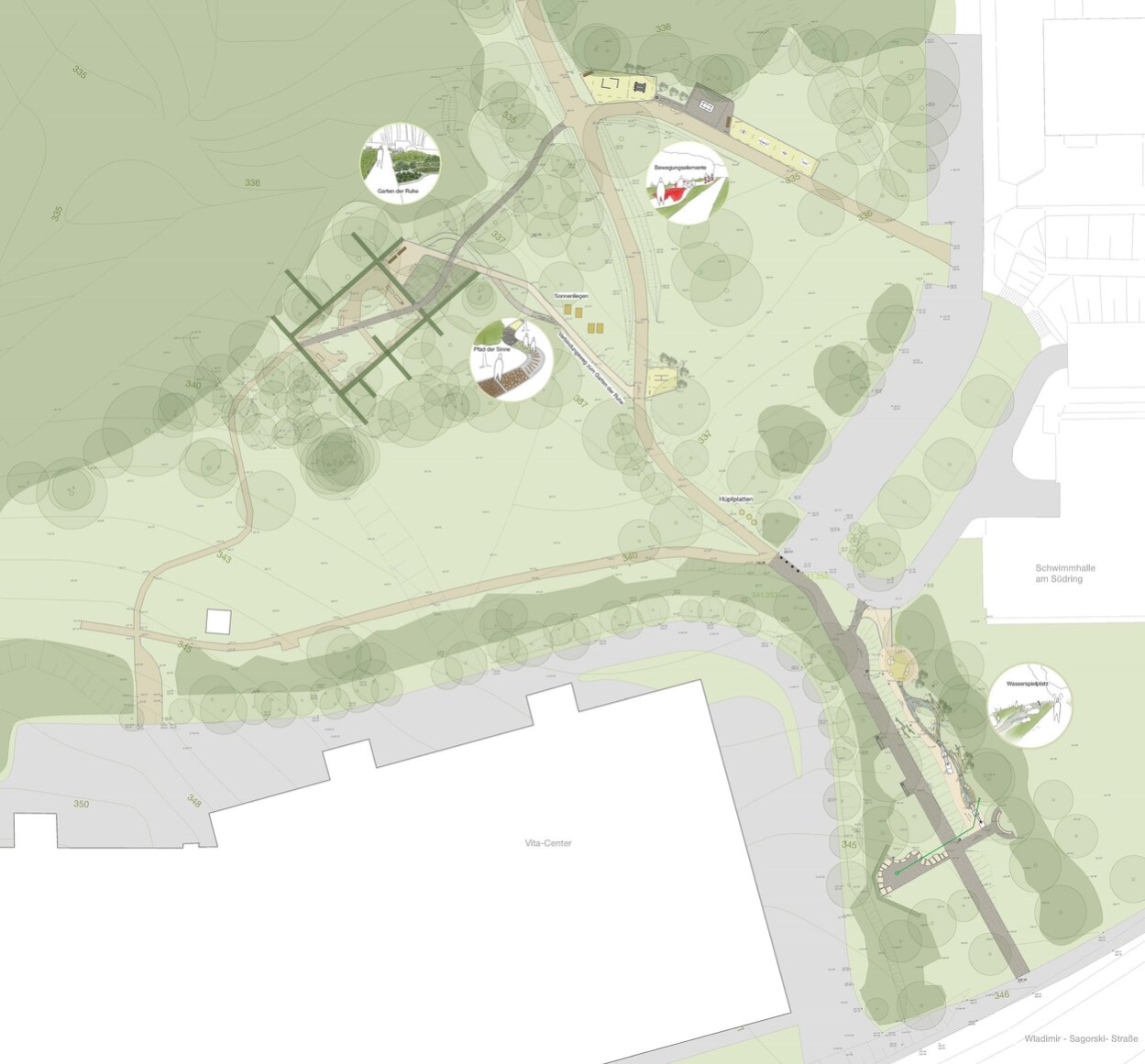 Lageplan des neuen Parks Morgenleite