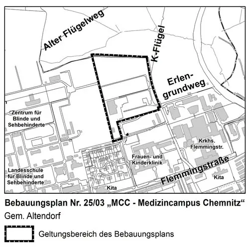 Fr&uuml;hzeitige Beteiligung der &Ouml;ffentlichkeit zum Bebauungsplan Nr. 25/03 &bdquo;MCC - Medizincampus Chemnitz&ldquo;: Sie haben Anmerkungen oder Hinweise? Teilen Sie uns diese mit!