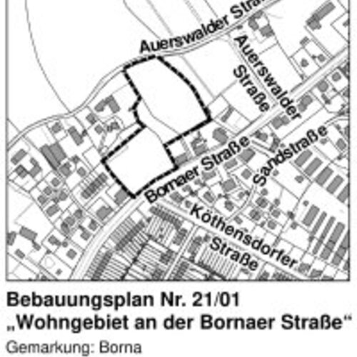 Veřejné vystavení územního plánu č. 21/01 "Wohngebiet an der Bornaer Straße": Vaše připomínky jsou vítány!