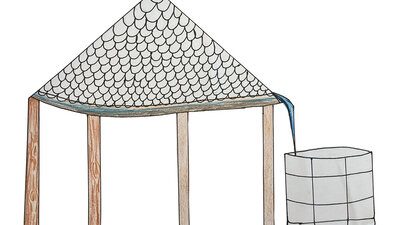 Carport mit Wasserspeicher