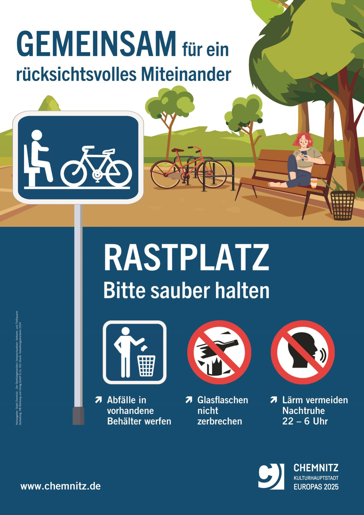 Hinweisschild für Rastplätze.