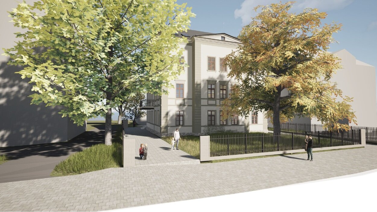So soll das Gebäude in der Straße der Nationen 43 nach der Sanierung aussehen.