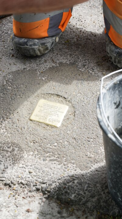 Der Stolperstein für Rudolf Dähnert