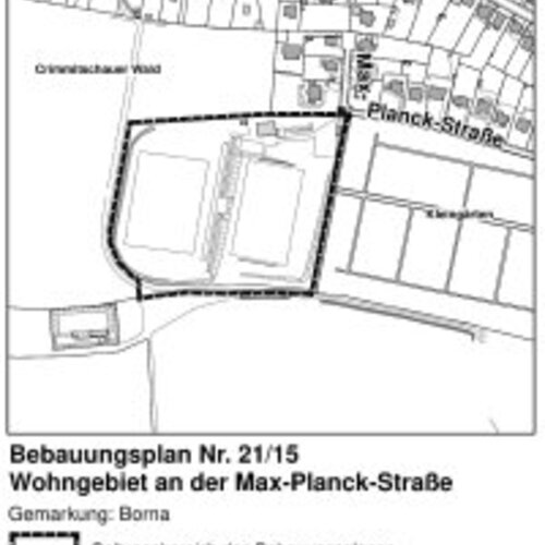 Rozhodnutí o vypracování a veřejném vystavení plánu rozvoje č. 21/15 Obytná zóna na Max-Planck-Straße: Dejte nám své návrhy!