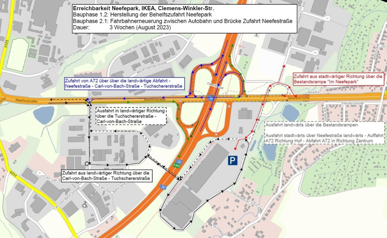 Übersicht Baumaßnahme Neefestraße ab 04.08.2023