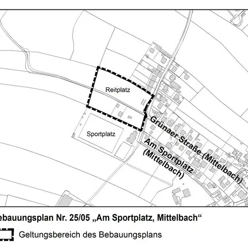 Fr&uuml;hzeitige Beteiligung der &Ouml;ffentlichkeit zum Bebauungsplan Nr. 25/05 &bdquo;Am Sportplatz, Mittelbach&ldquo;:  Sie haben Anmerkungen oder Hinweise? Teilen Sie uns diese mit!