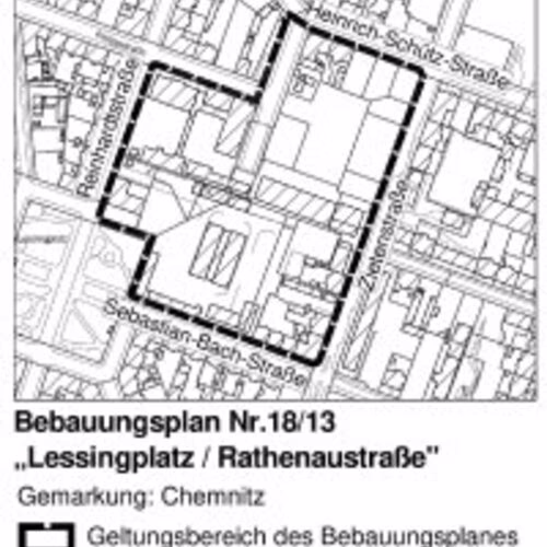 Fr&uuml;hzeitige Beteiligung der &Ouml;ffentlichkeit zum Bebauungsplan Nr. 18/13 &bdquo;Lessingplatz/Rathenaustra&szlig;e&ldquo;: Ihre Anregungen erw&uuml;nscht!