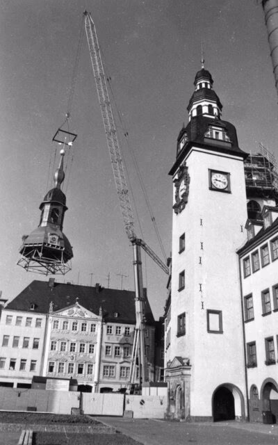 Montage der Turmhaube, 26. September 1986