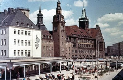 Blick vom Rosenhof auf den Markt, um 1970
