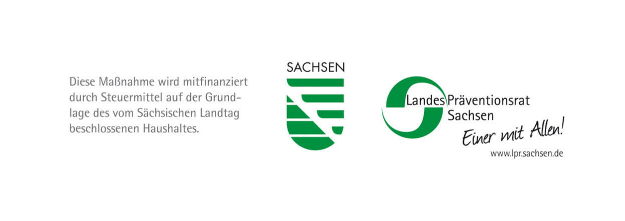 Signet des Freistaates Sachsen und LandesPräventionsrat Sachsen