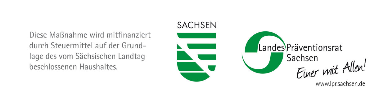 Signet des Freistaates Sachsen und LandesPräventionsrat Sachsen