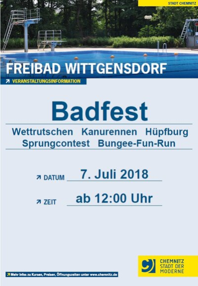 Plakat zum Badfest in Wittgensdorf